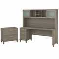 Bush Business Furniture Somerset 72W Office Desk W/ Hutch and Lateral File Cabinet in Ash Gray SET019AG